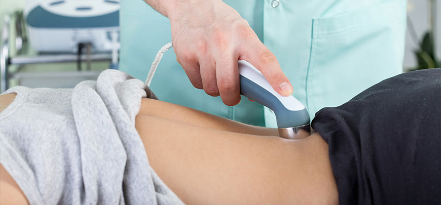 patient receiving ultrasound therapy in Tarrytown for auto accident injury relief